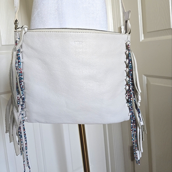 UGG leather Lea crossbody bag with beads NEW - Picture 1 of 10
